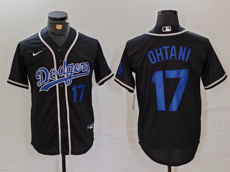 Men Los Angeles Dodgers 17 Ohtani Black Fashion Nike Game MLB Jersey style 43